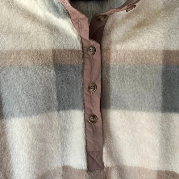 BLUE B | NWOT | PULLOVER LONG SLEEVE FLEECE PLAID PASTEL |  SIZE: SMALL - Picture 3 of 11